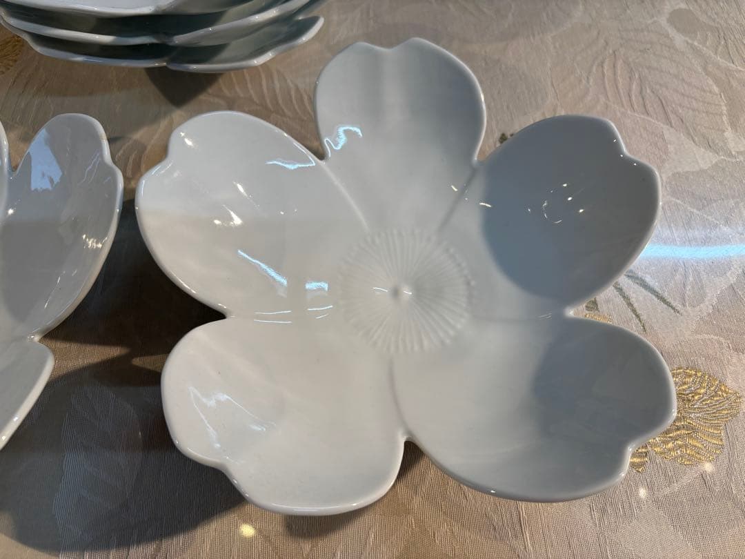 有田焼 白磁さくら型向付け揃い（5個）
