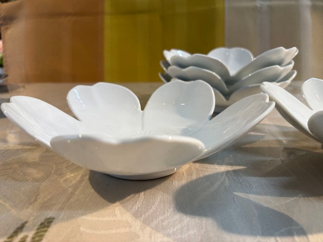 有田焼 白磁さくら型向付け揃い（5個）