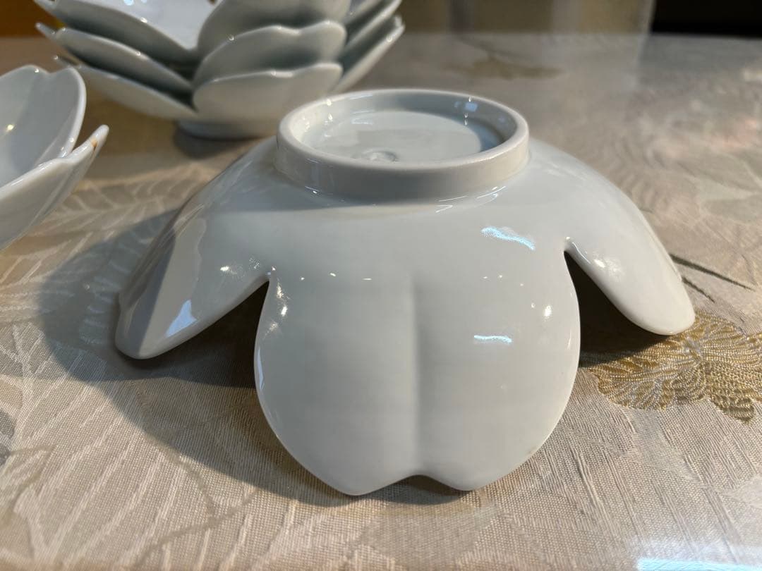 有田焼 白磁さくら型向付け揃い（5個）