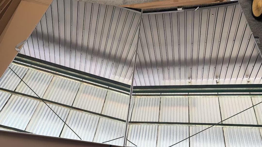 【中古】ダンス鏡 折り畳み 割れない鏡 160cmx100cmx2枚 銀色25番