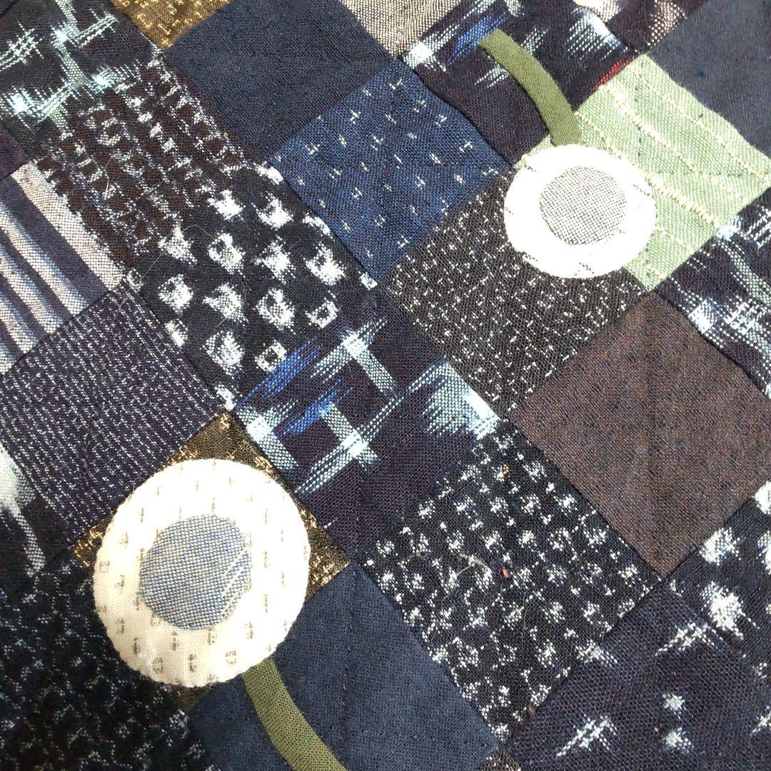 絣のパッチワークキルト ソファーカバー 敷きマット