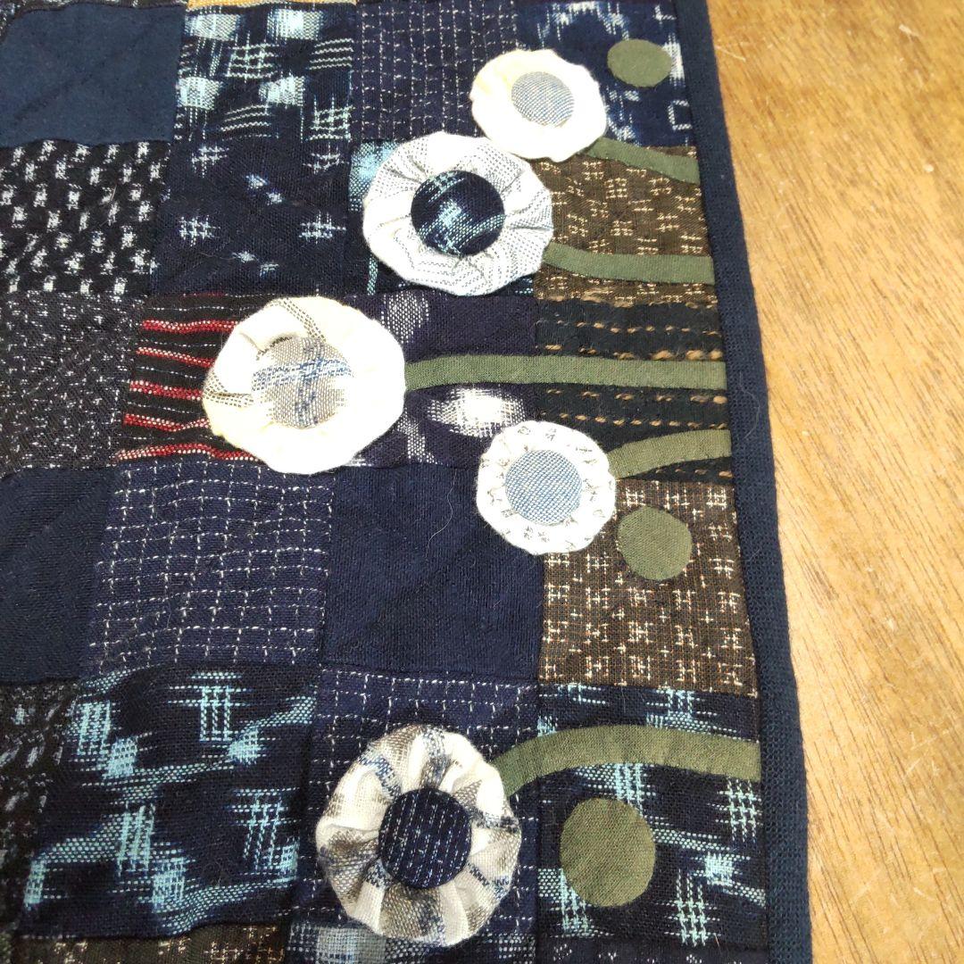 絣のパッチワークキルト ソファーカバー 敷きマット