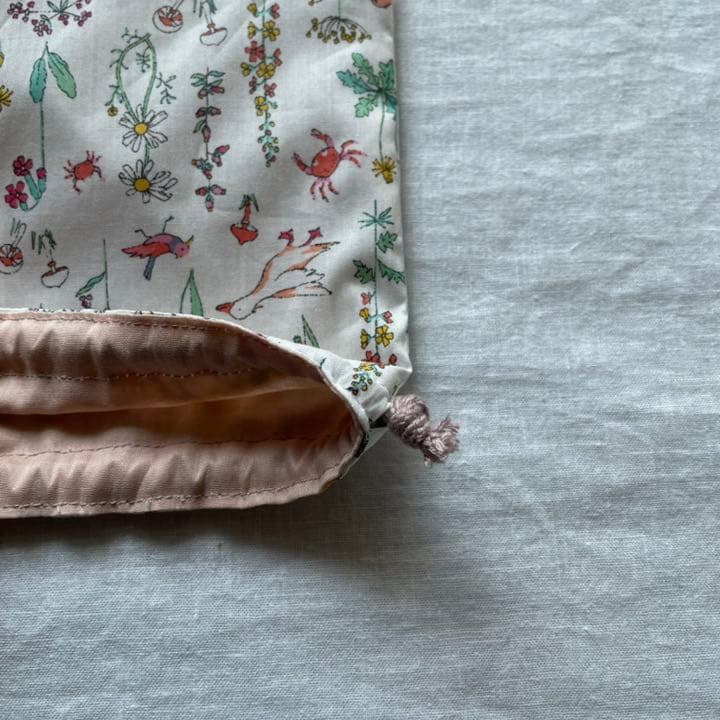 ハンドメイド♡リバティ　持ち手付き巾着