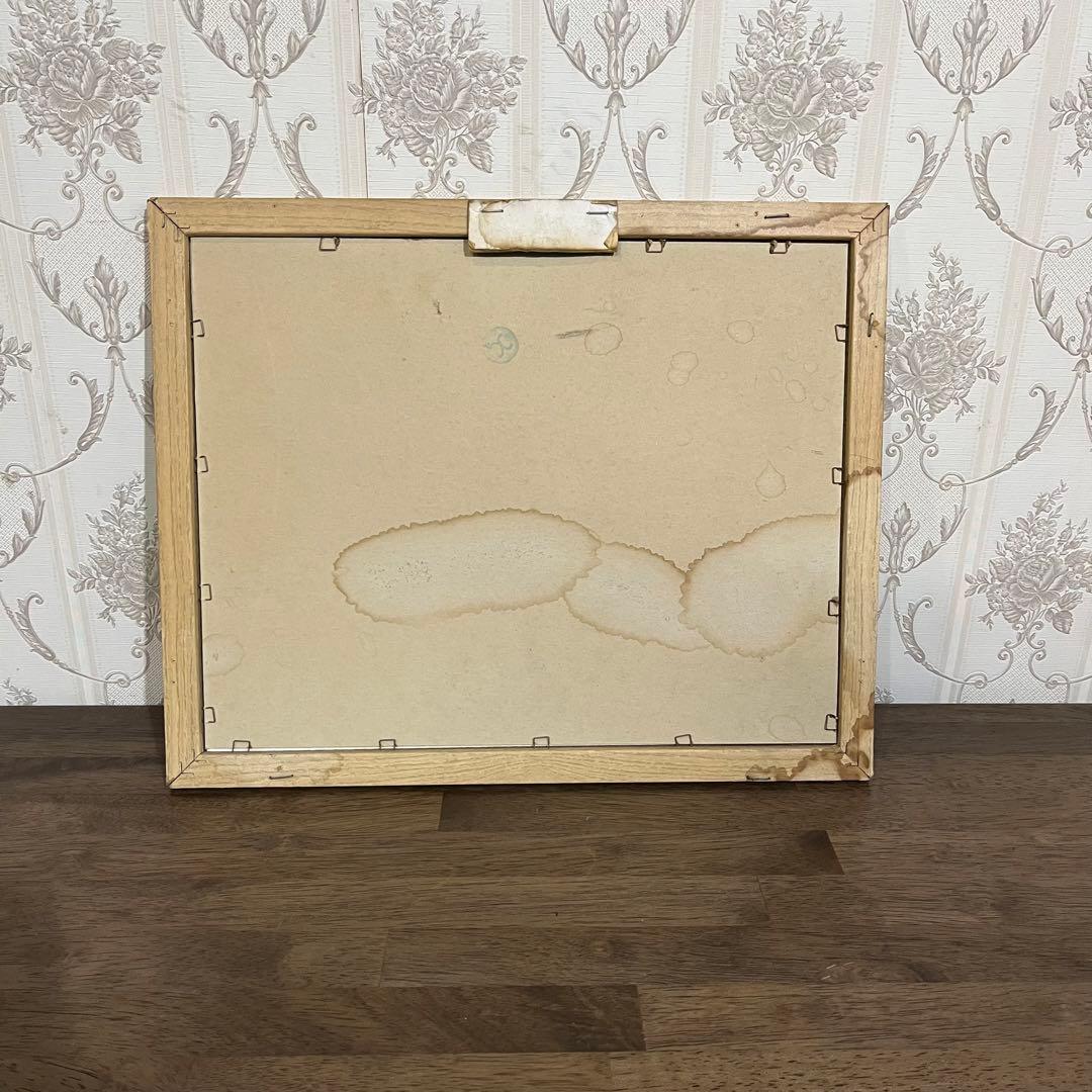 【アンティーク】額装 額縁 ブタ 牛柄 鶏 動物画 アート 美術品 古道具