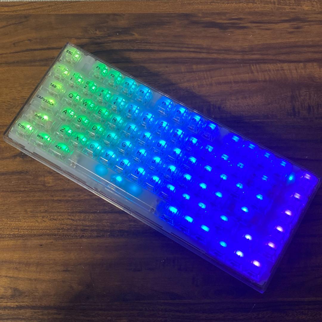 YUNZII 75% メカニカルキーボード クリア RGB 有線　無線