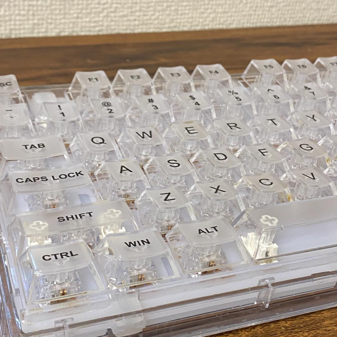 YUNZII 75% メカニカルキーボード クリア RGB 有線　無線