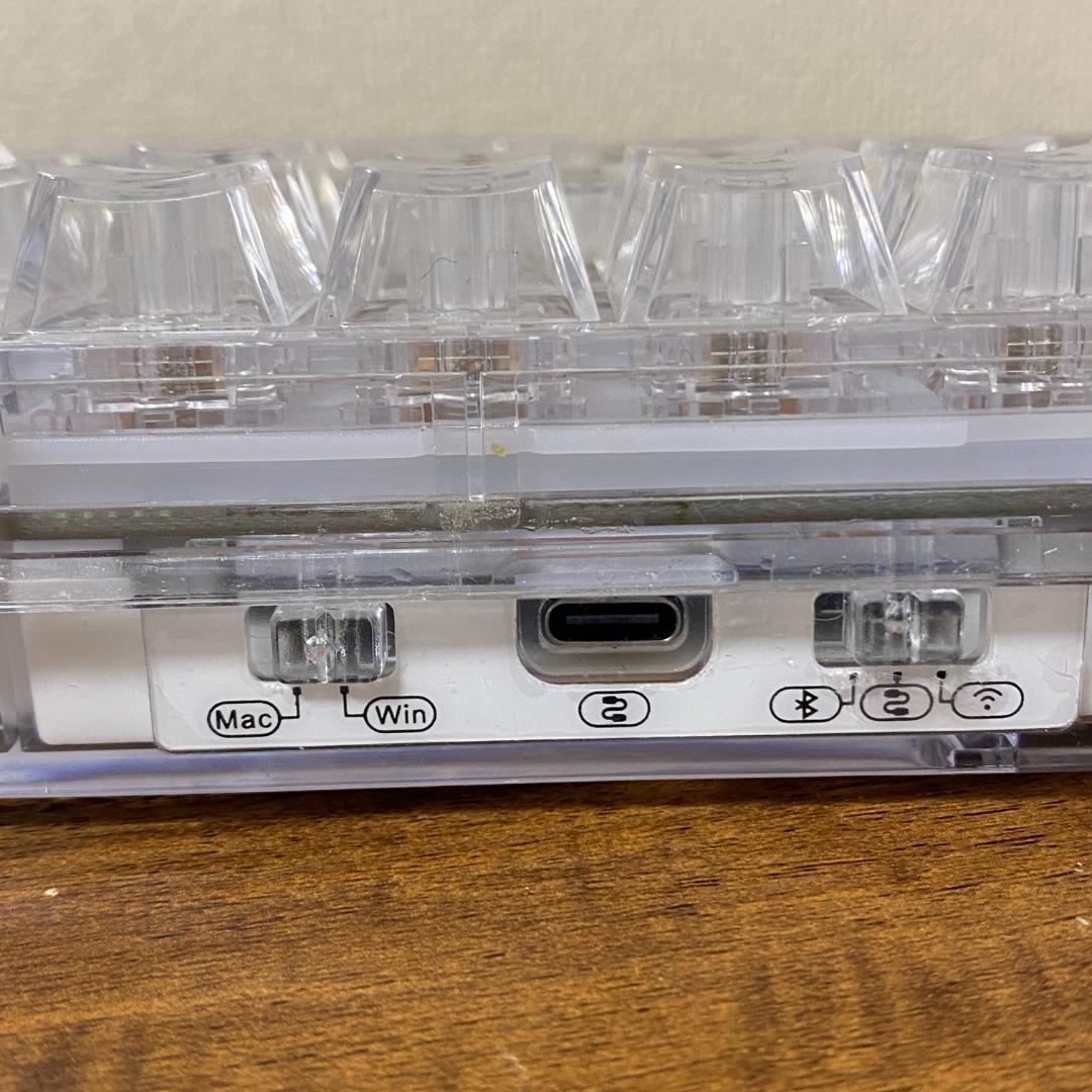 YUNZII 75% メカニカルキーボード クリア RGB 有線　無線