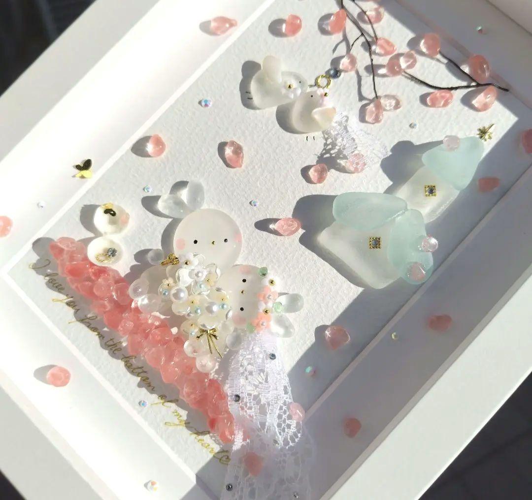 シーグラスアート『 Happy Wedding～桜舞う中で～』