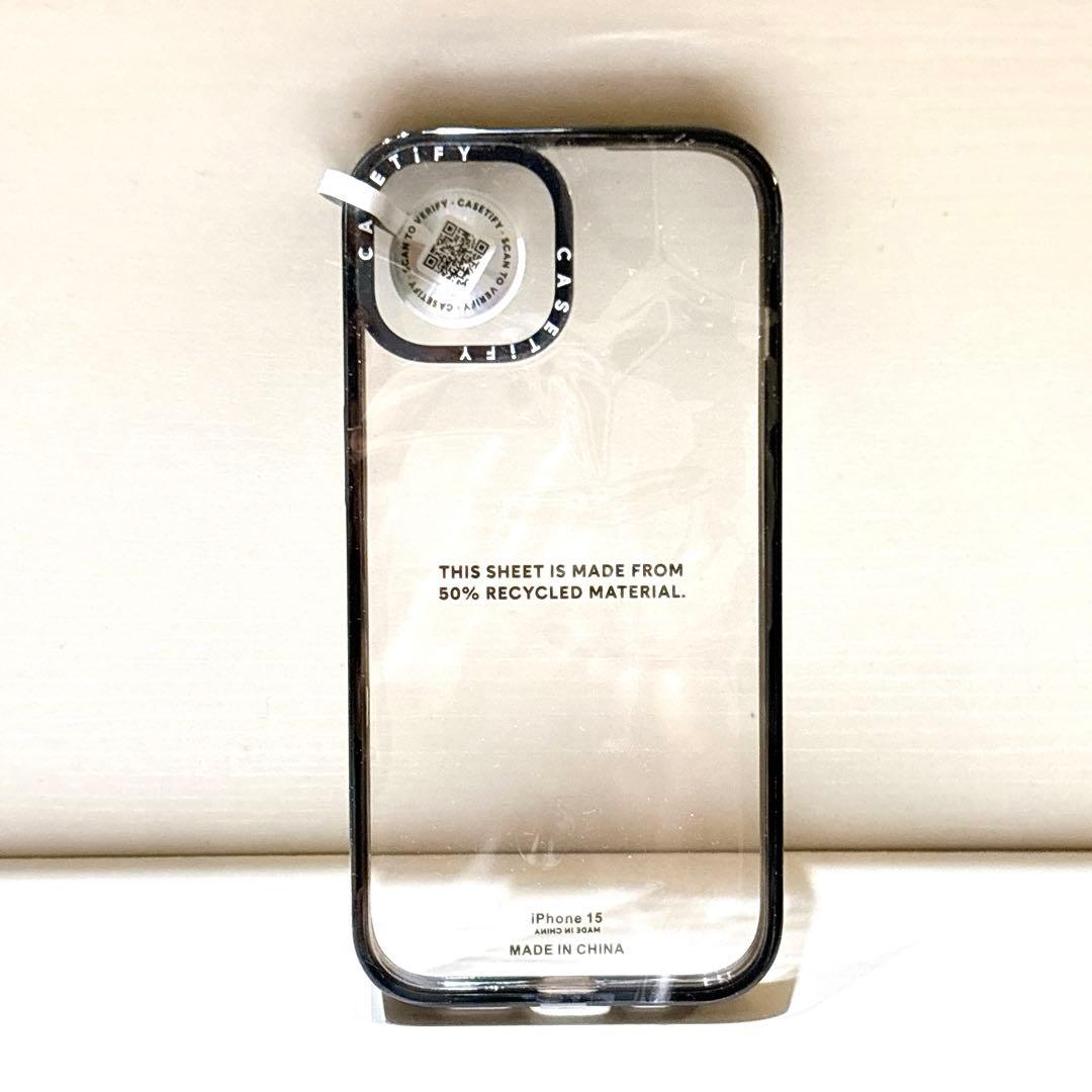 CASETiFY コンパクト iPhone 15 ケース クリアブラック 正規