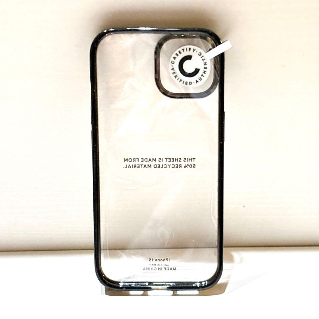 CASETiFY コンパクト iPhone 15 ケース クリアブラック 正規