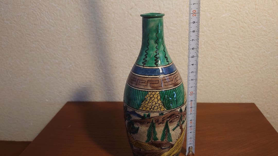 九谷焼　青九谷　青手　吉田屋窯　松山窯　明治九谷　蔵出し　徳利　大徳利　１客