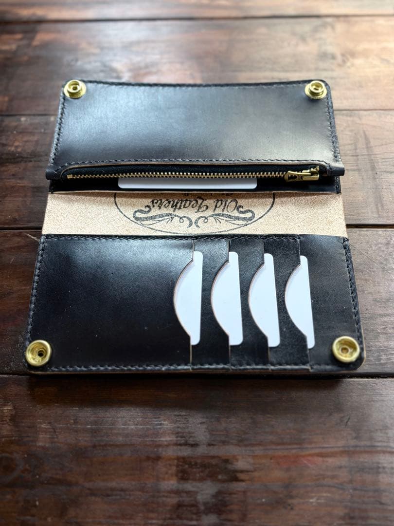 トラッカーウォレット フラワースタッズカスタム 茶芯