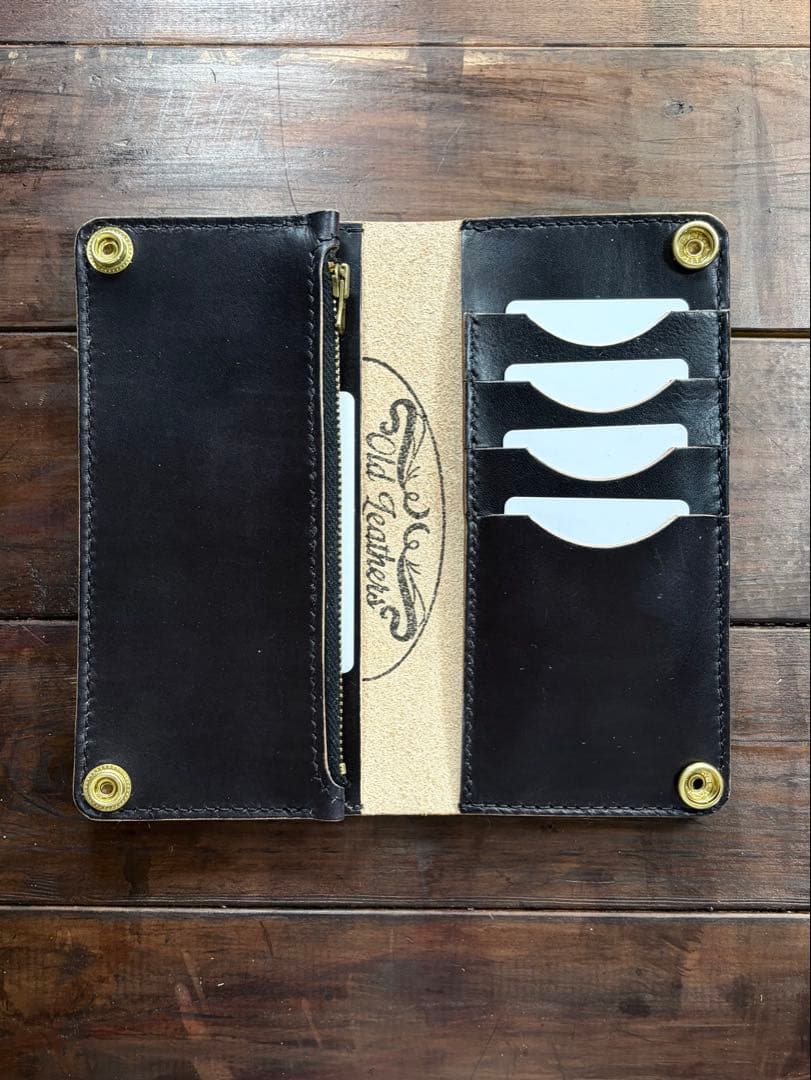 トラッカーウォレット フラワースタッズカスタム 茶芯