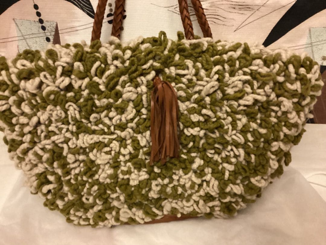 美品　En Shalla エンシャーラ　ラグ　ボアバッグ　モロッコ　LONDON