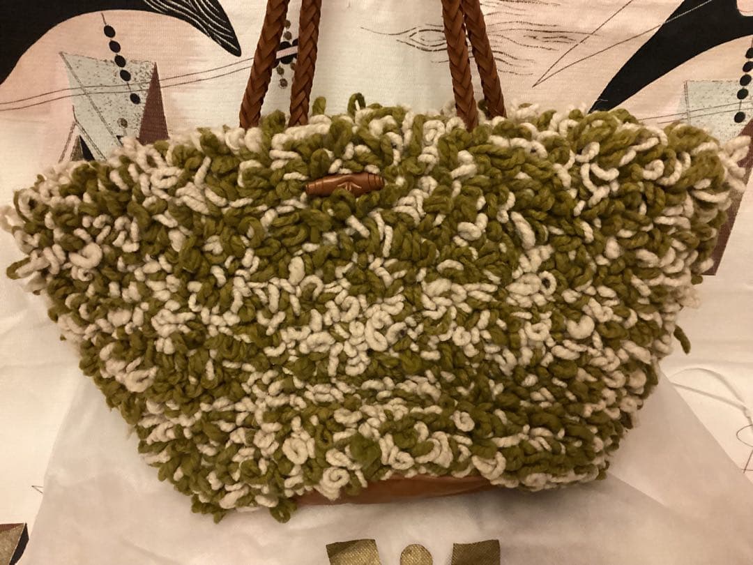 美品　En Shalla エンシャーラ　ラグ　ボアバッグ　モロッコ　LONDON
