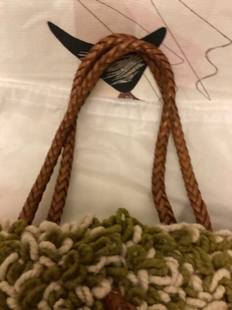 美品　En Shalla エンシャーラ　ラグ　ボアバッグ　モロッコ　LONDON