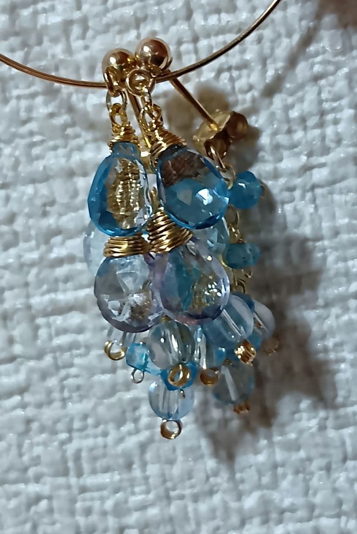 674　たっぷり宝石質トパーズのポストピアス