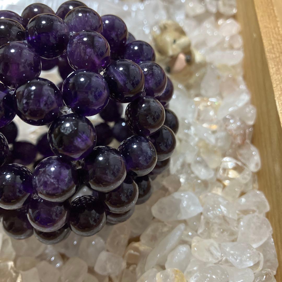 確認用【AM-10-1】神聖幾何学 フラーレン ザンビア産アメジスト10ミリ玉