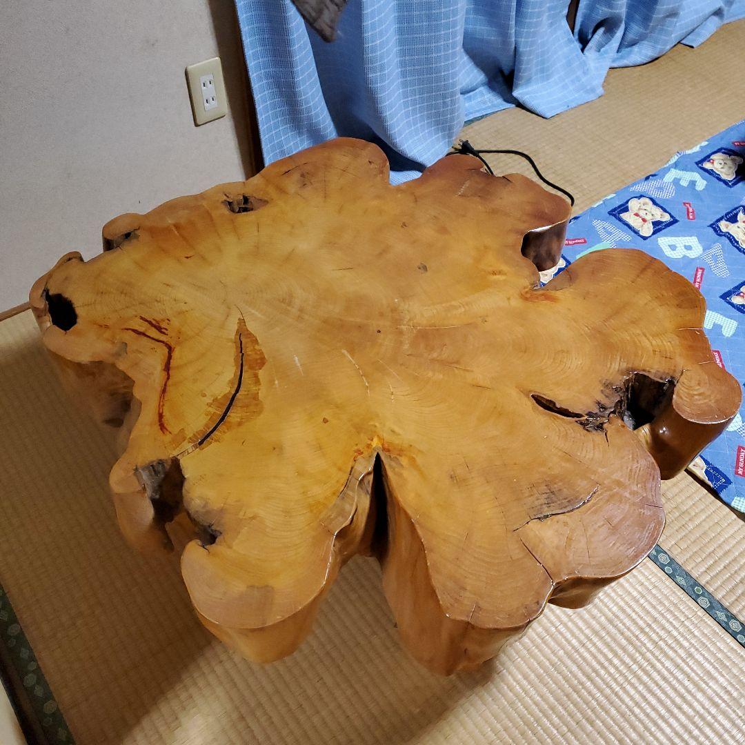 【希少品】榧の木 輪切り 座卓 テーブル ちゃぶ台 年代物【一点物】