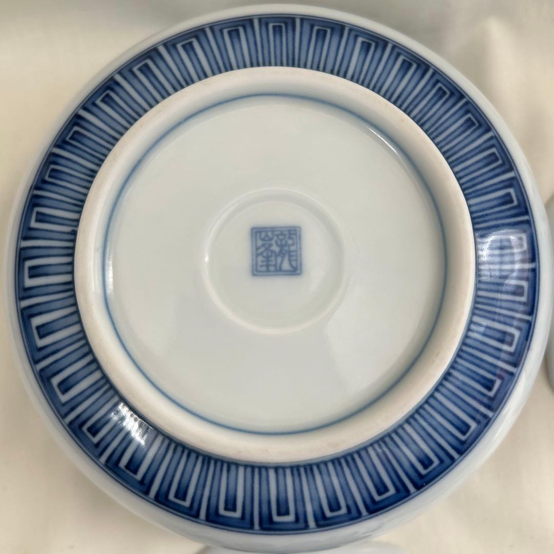 龍峰　染付　八角鉢　３つ　中鉢　１つ