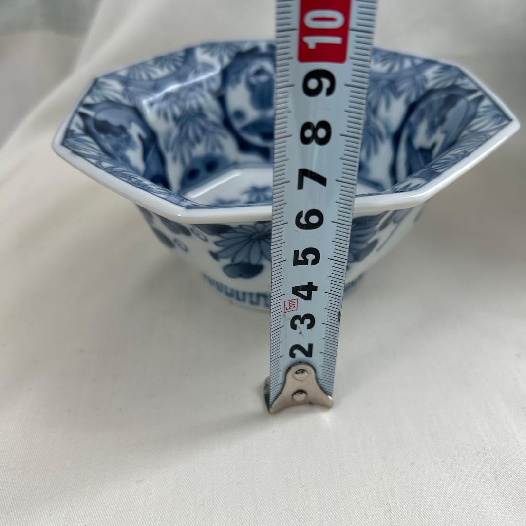 龍峰　染付　八角鉢　３つ　中鉢　１つ