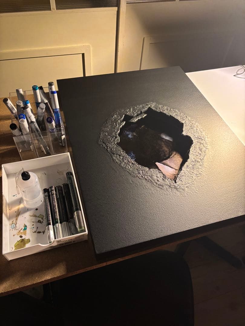 壁掛け照明　深海　60×45cm ABYSS 一点物インテリア　空間標本　モダン