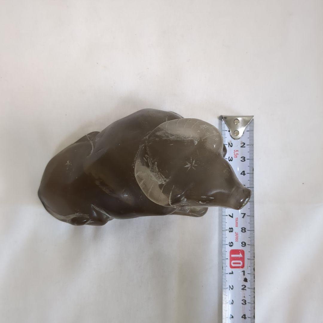 スモーキークォーツ 天然石 水晶 牛 置物 魔除け