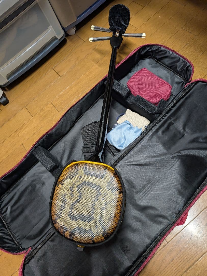 入門用ヘビ柄 三線