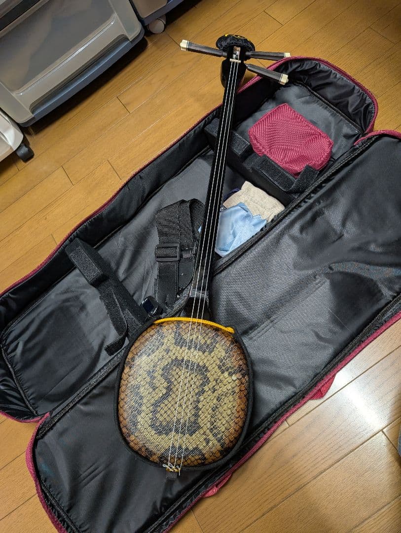 入門用ヘビ柄 三線