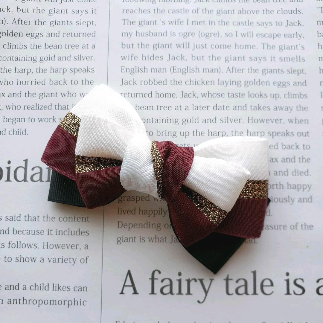 リボン　ヘアゴム♡セレシャムリボン♡ワイン♡ハンドメイド