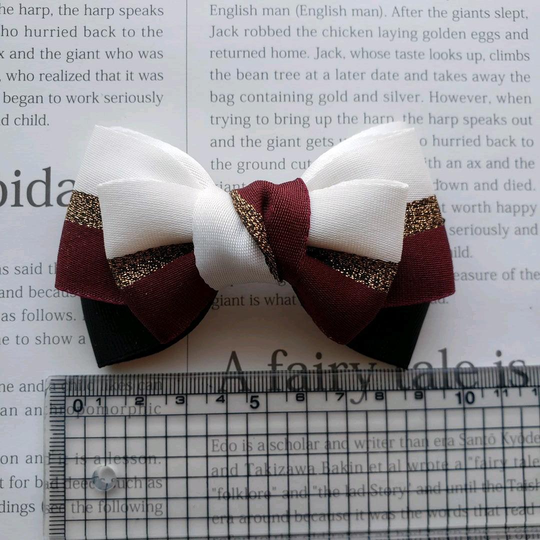 リボン　ヘアゴム♡セレシャムリボン♡ワイン♡ハンドメイド