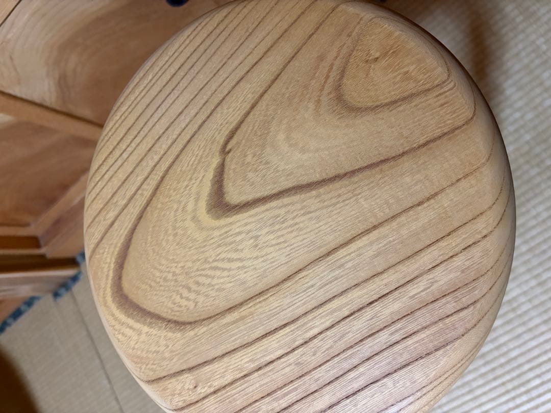 1364建具屋一筋58年のおじいちゃんの手作りスツール、イス☆けやき