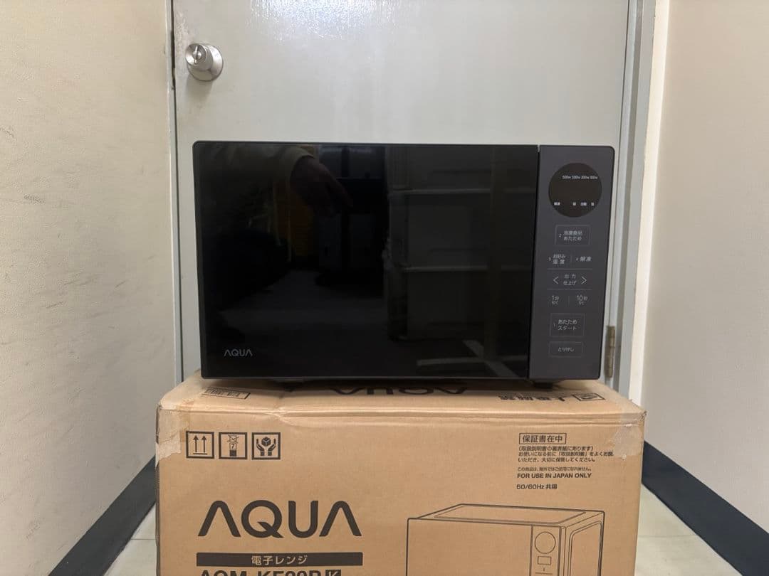 リファビッシュ品☆極美品電子レンジAQUAフラットテーブルAQM-KF20P黒色