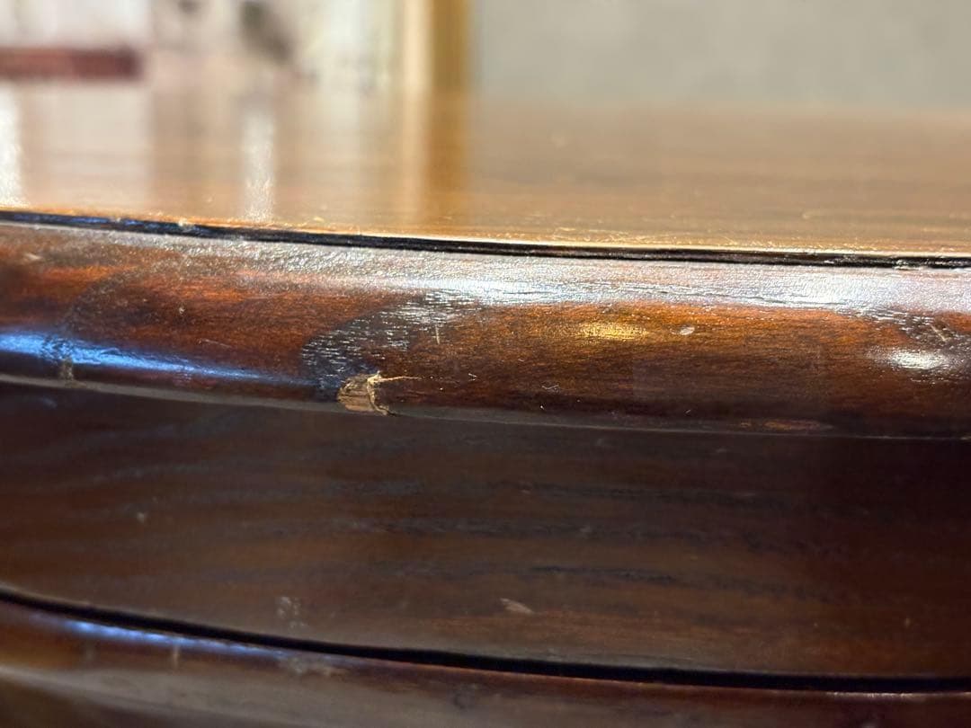 無垢材　アンティーク　コンソール　円形　サイドテーブル　ナイトテーブル　SG