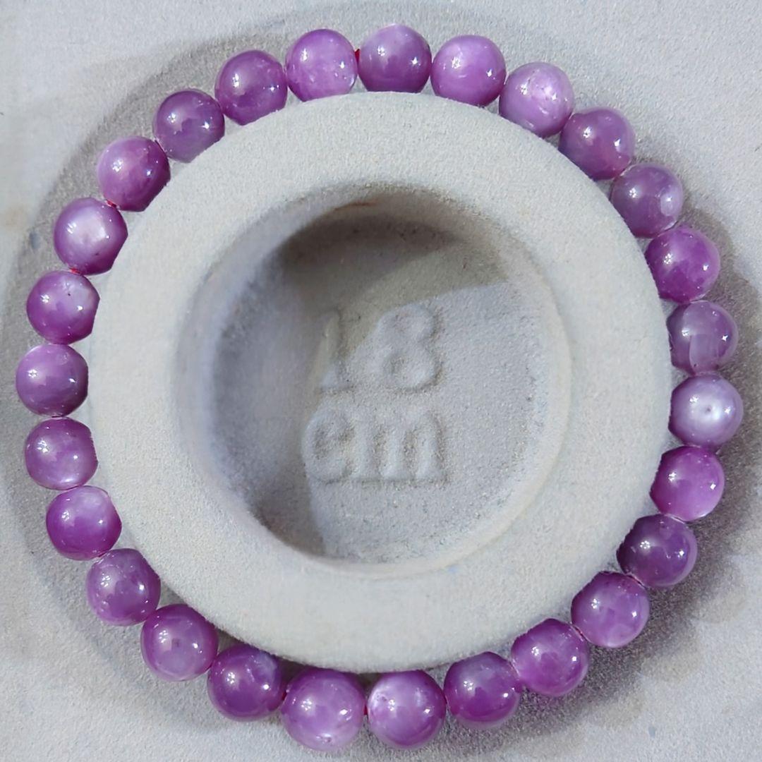 ★パープルスターサファイア 7.5〜8.5ミリ珠 ブレスレット⑧(SA+)