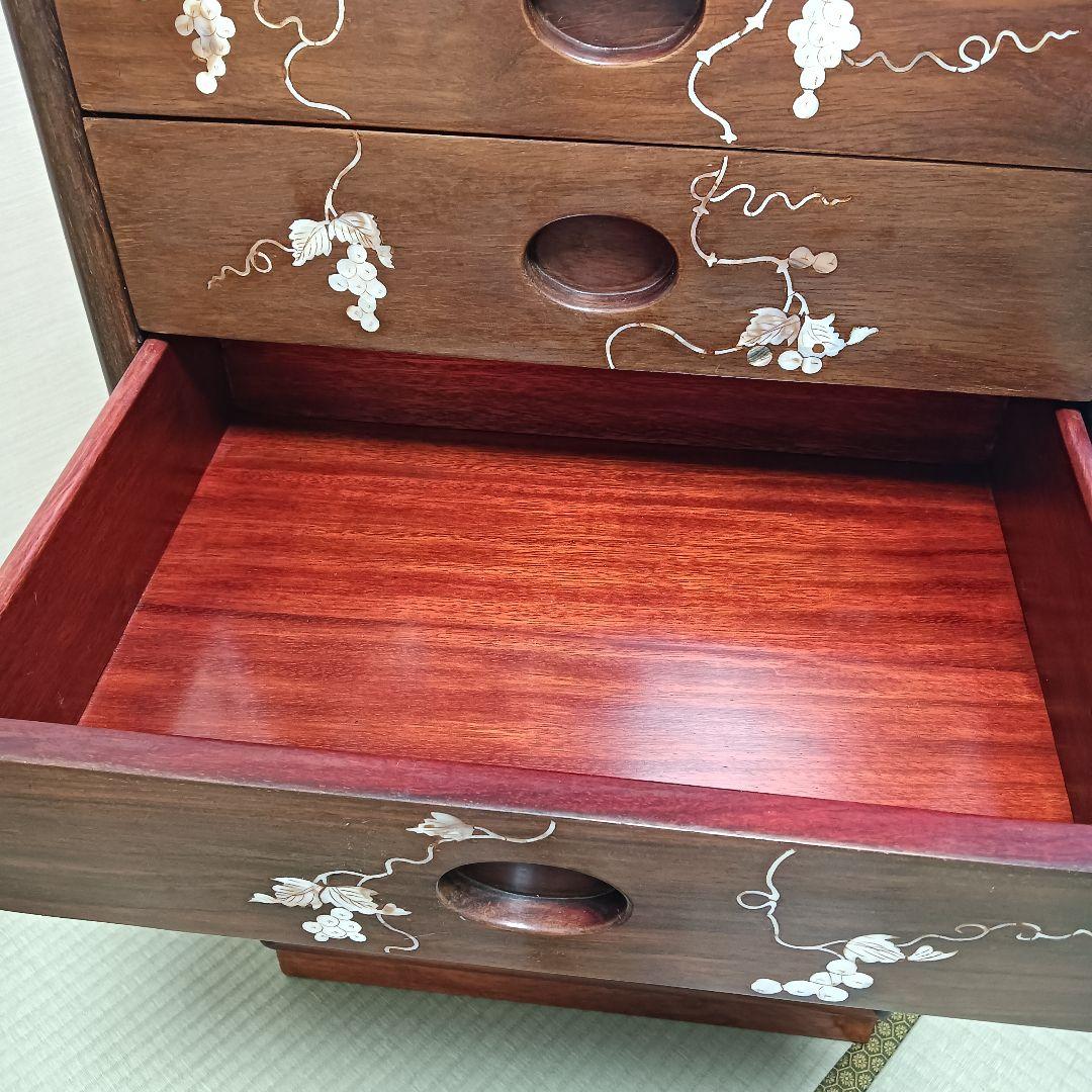 チェスト　螺鈿細工　唐木　花梨　引き出し　葡萄　小物入れ 7段