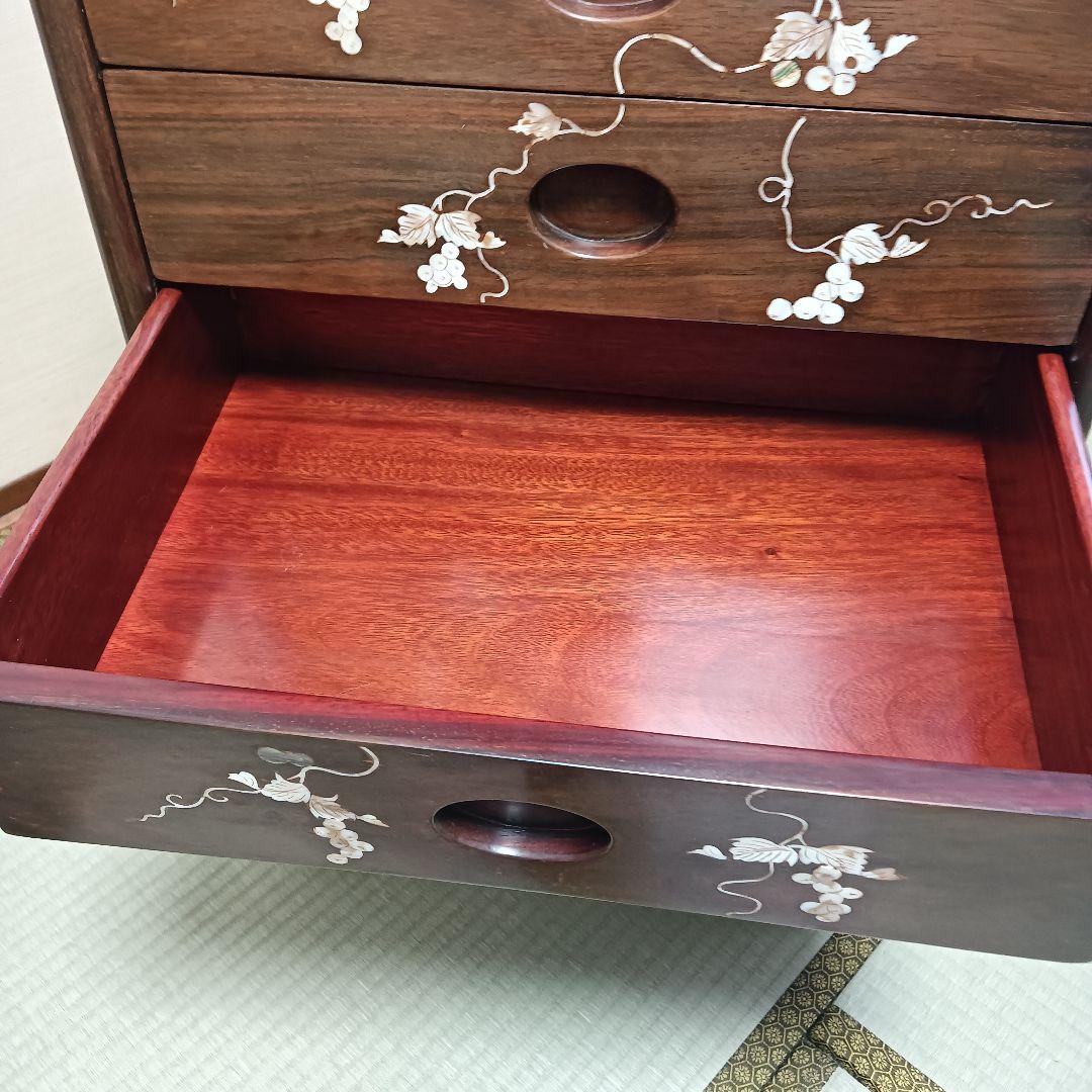チェスト　螺鈿細工　唐木　花梨　引き出し　葡萄　小物入れ 7段