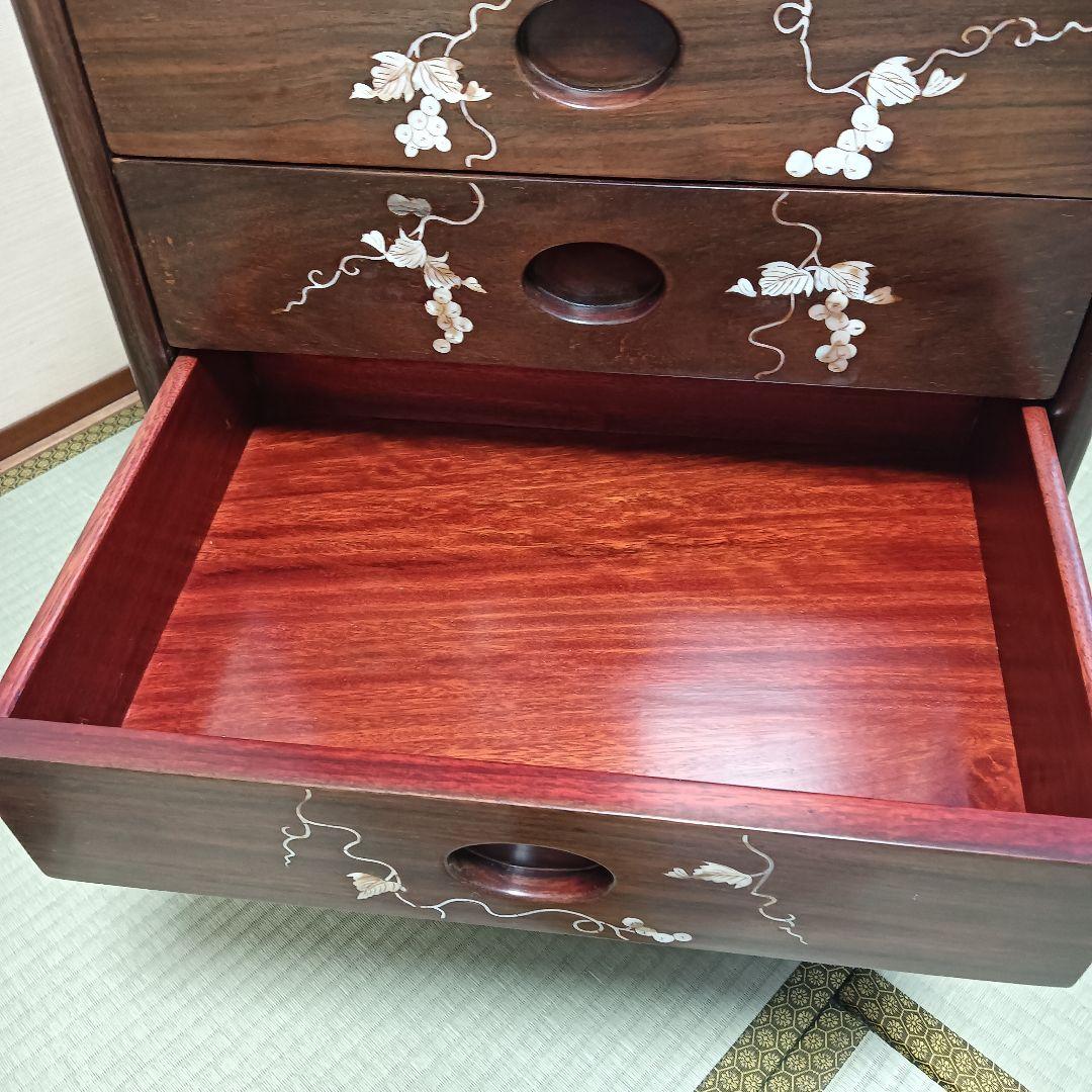 チェスト　螺鈿細工　唐木　花梨　引き出し　葡萄　小物入れ 7段