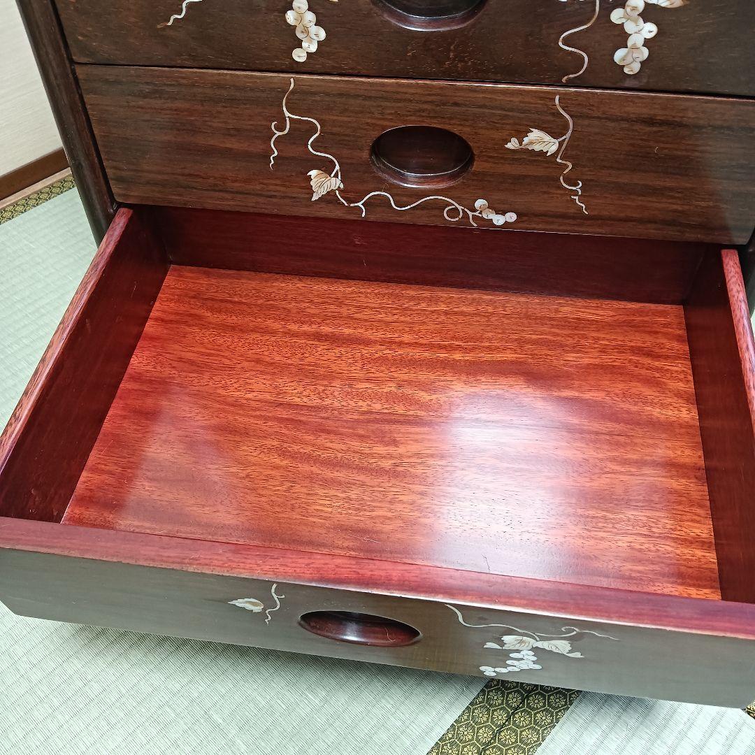 チェスト　螺鈿細工　唐木　花梨　引き出し　葡萄　小物入れ 7段