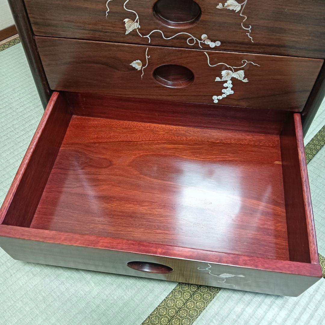 チェスト　螺鈿細工　唐木　花梨　引き出し　葡萄　小物入れ 7段