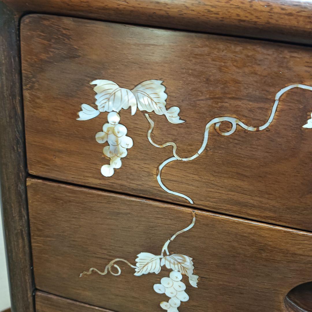 チェスト　螺鈿細工　唐木　花梨　引き出し　葡萄　小物入れ 7段