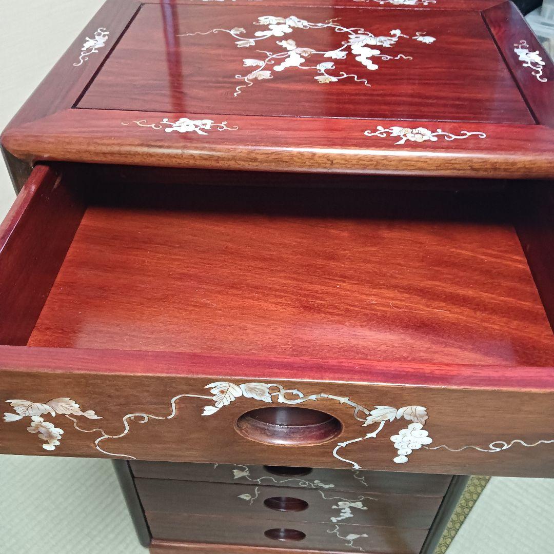 チェスト　螺鈿細工　唐木　花梨　引き出し　葡萄　小物入れ 7段