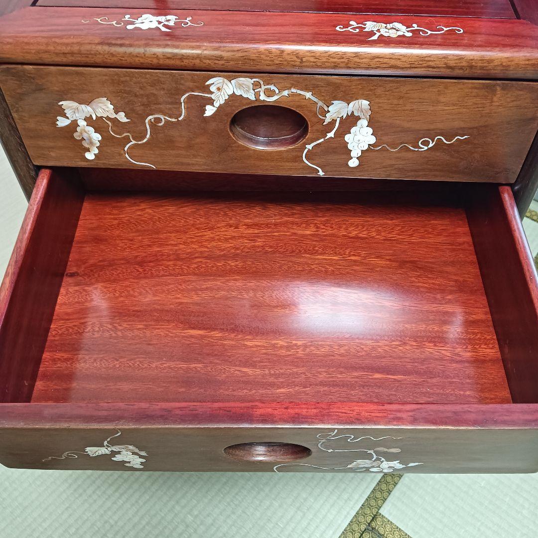 チェスト　螺鈿細工　唐木　花梨　引き出し　葡萄　小物入れ 7段