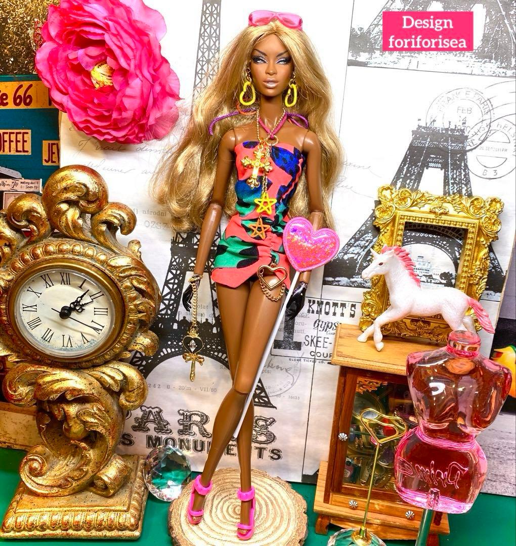 Happy animal gradation Heart mini dress♡