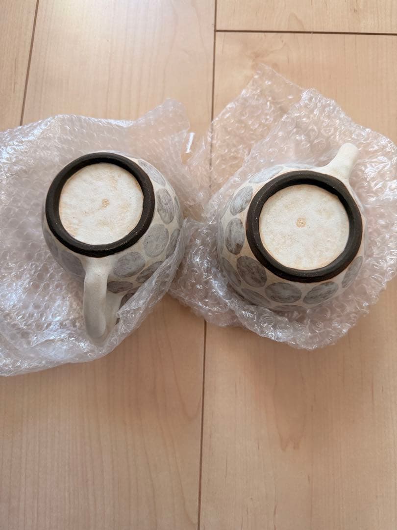 ⭐️新品⭐️ 作家くまがいのぞみ⭐️マ水玉陶器マグカップ水⭐️ペアセット