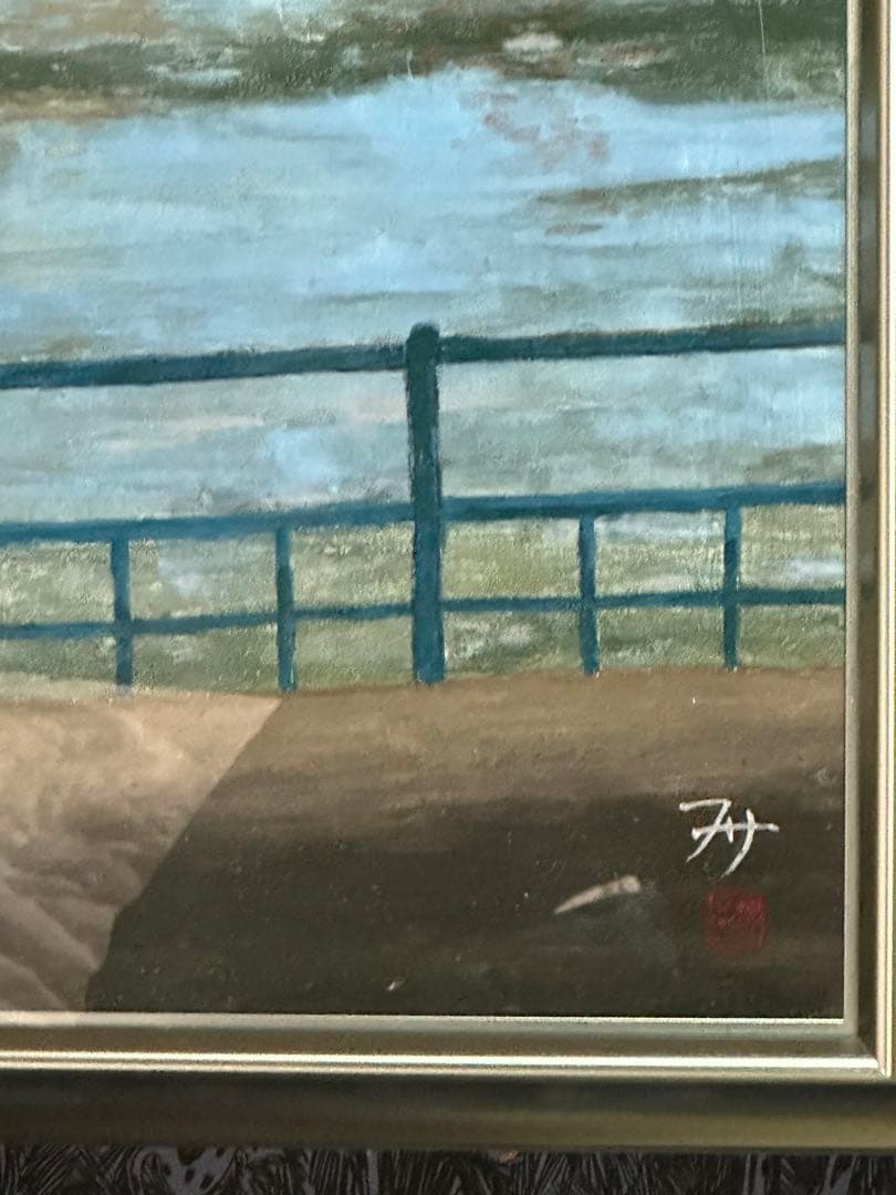 Ｆ25号キャンバス画　展覧会額縁　肉筆　油彩　絵画　夢　希望　インテリアア-ト