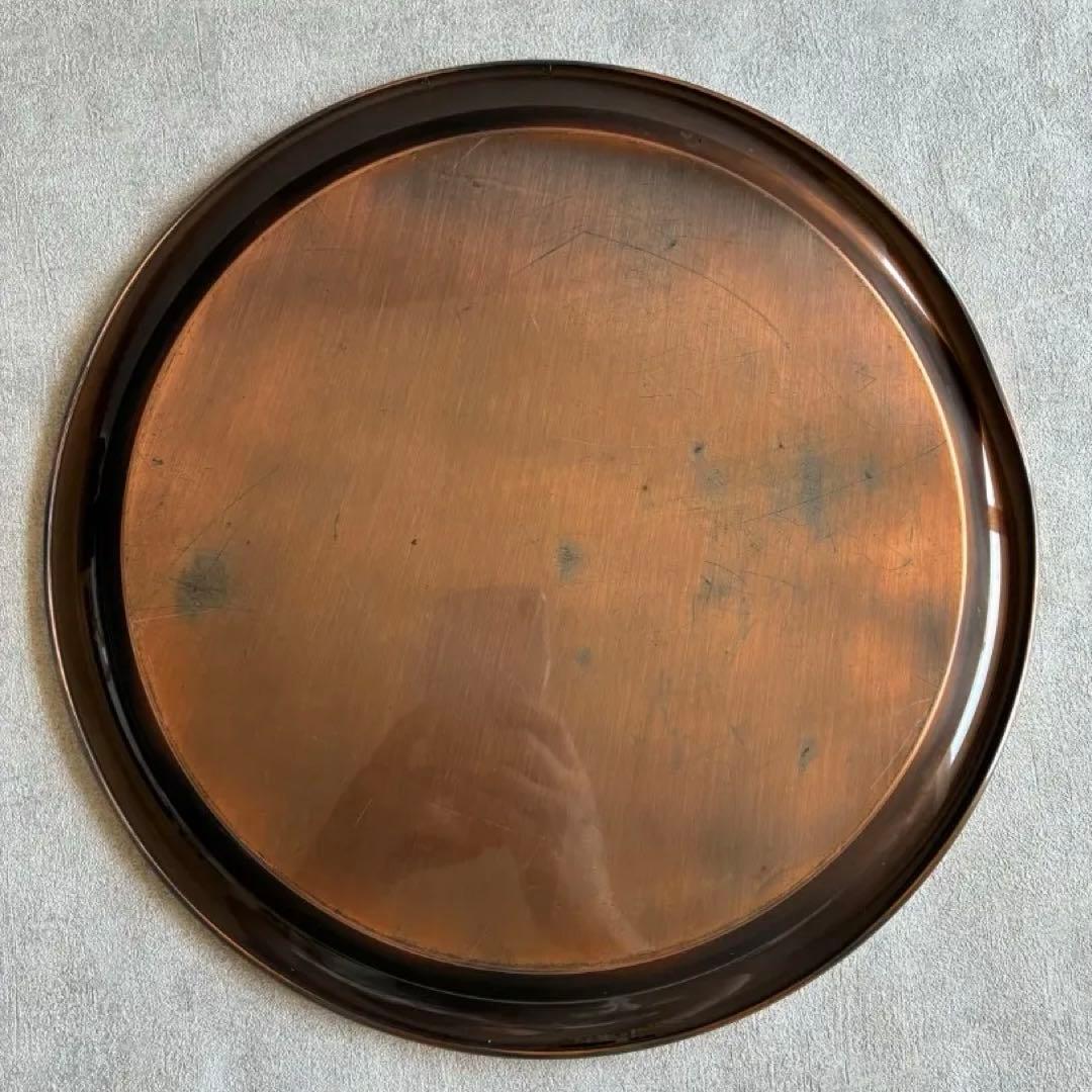 池田満寿夫デザイン 微笑む女神 銅製プレート お盆 34cm