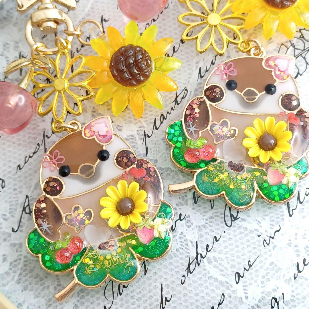 セキセイブルー☆小鳥シリーズ☆他レジンキーホルダー計6点