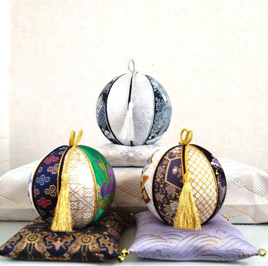 マチャケ 手毬 手鞠 てまり 刺繍 端午の節句 座布団付き２点+同送１点