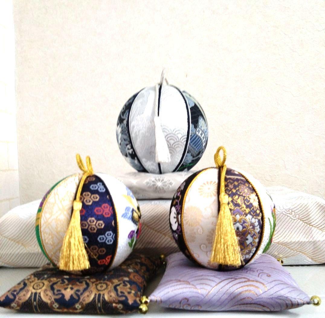 マチャケ 手毬 手鞠 てまり 刺繍 端午の節句 座布団付き２点+同送１点